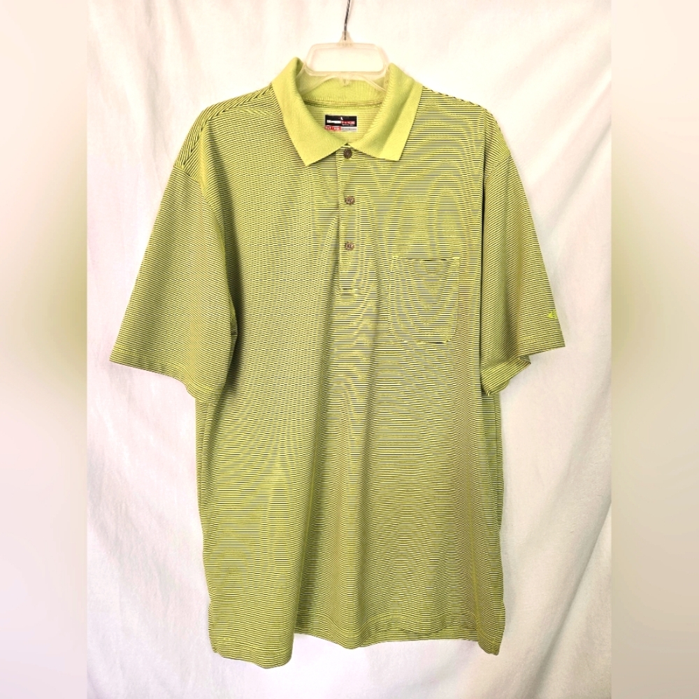 Grand Slam Stripes Men's Green Golf Polo Suze XLT